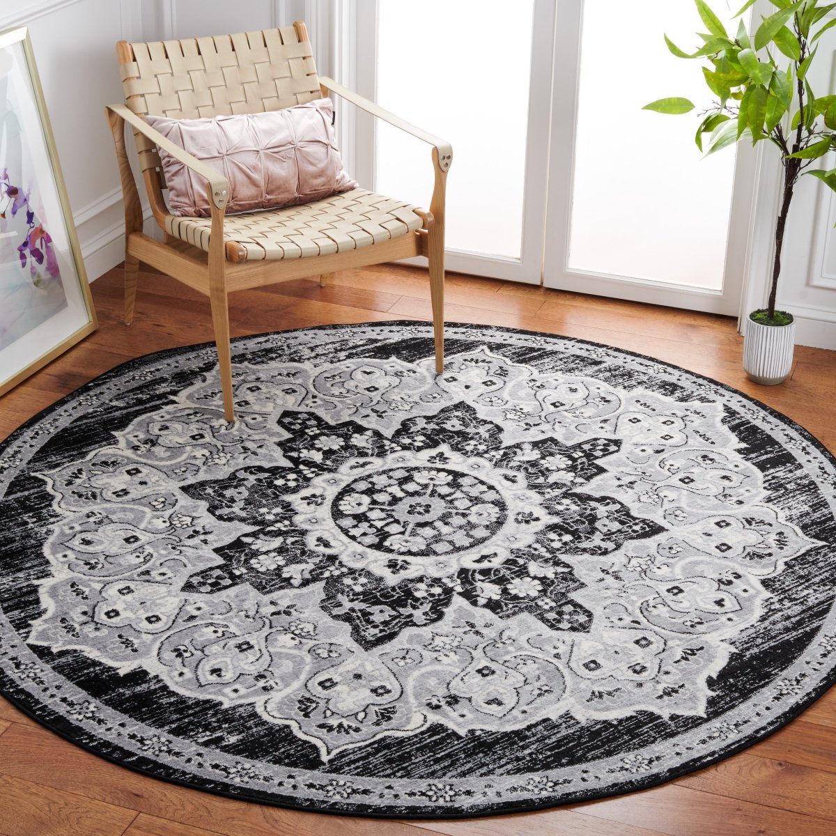 Safavieh Brentwood Bnt802Z Black/Grey Rug.