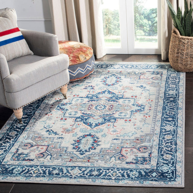 Safavieh Brentwood Bnt811G Light Grey/Blue Rugs.