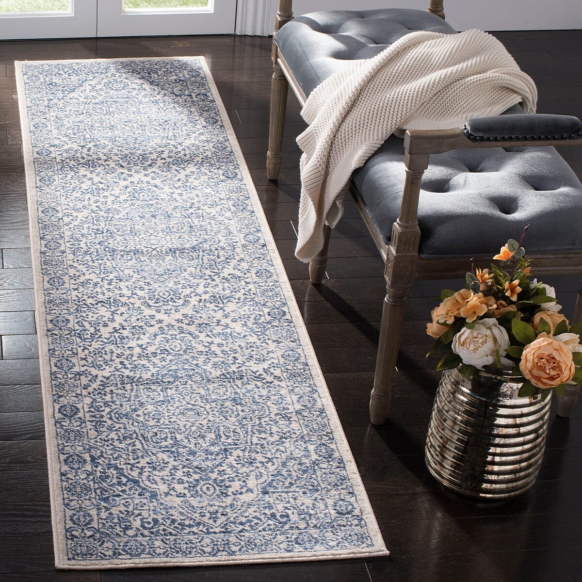 Safavieh Brentwood Bnt832M Navy/Light Grey Rug.