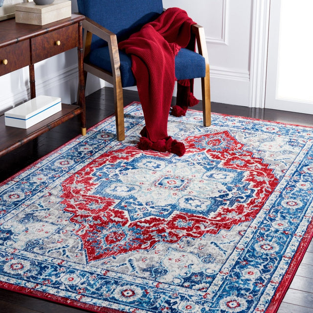 Safavieh Brentwood Bnt837N Blue/Red Rug.
