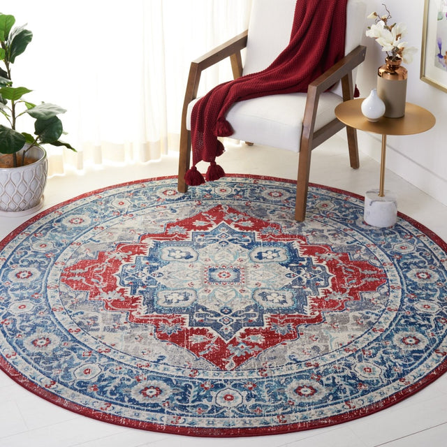 Safavieh Brentwood Bnt837N Blue/Red Rug.