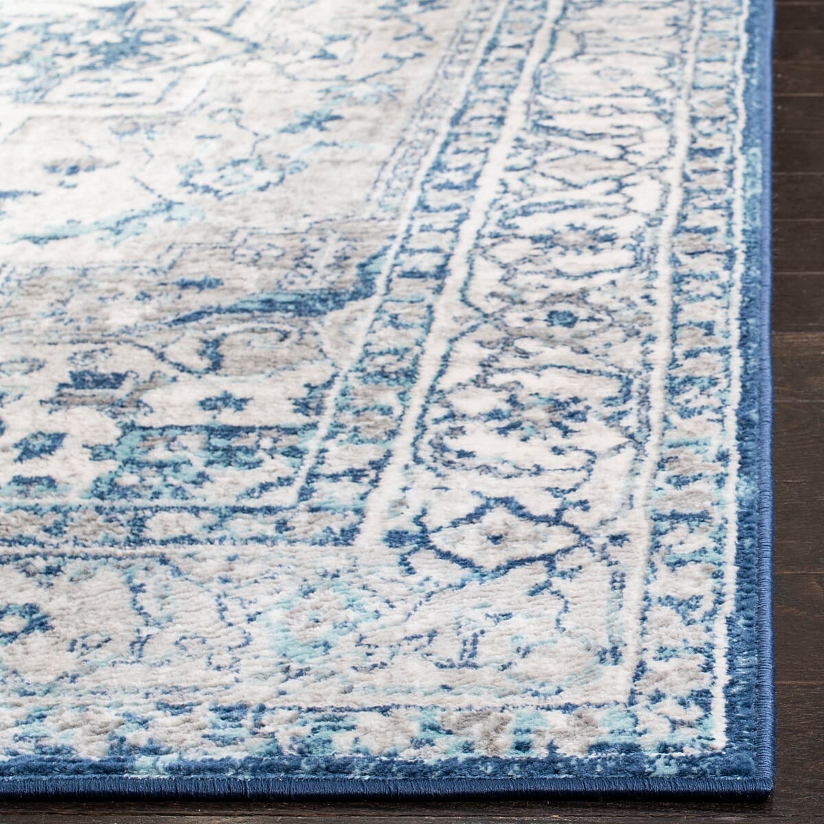 Safavieh Brentwood Bnt851G Light Grey / Blue Rugs.