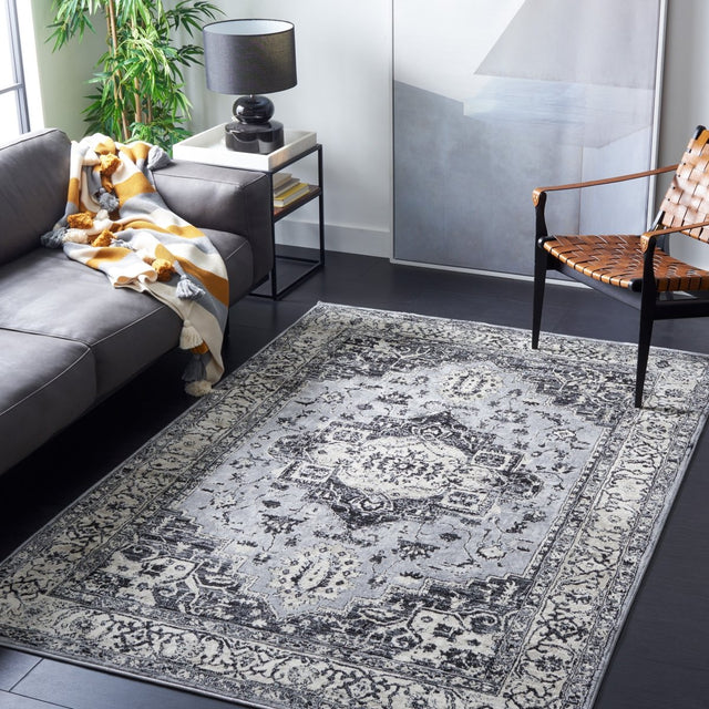 Safavieh Brentwood Bnt851H Grey/Black Rug.