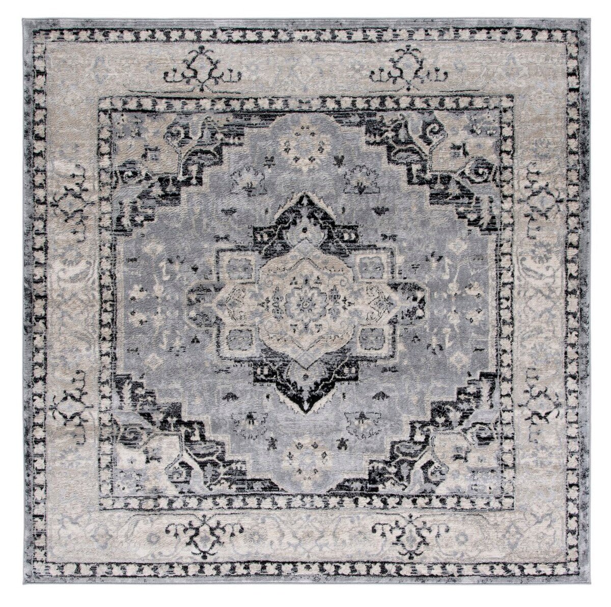 Safavieh Brentwood Bnt851K Silver/Black Rug.