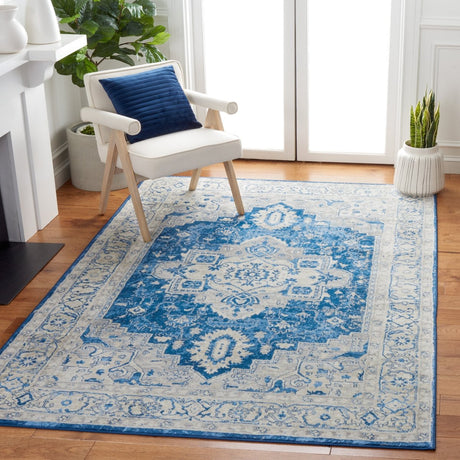 Safavieh Brentwood Bnt851N Navy/Grey Rug.