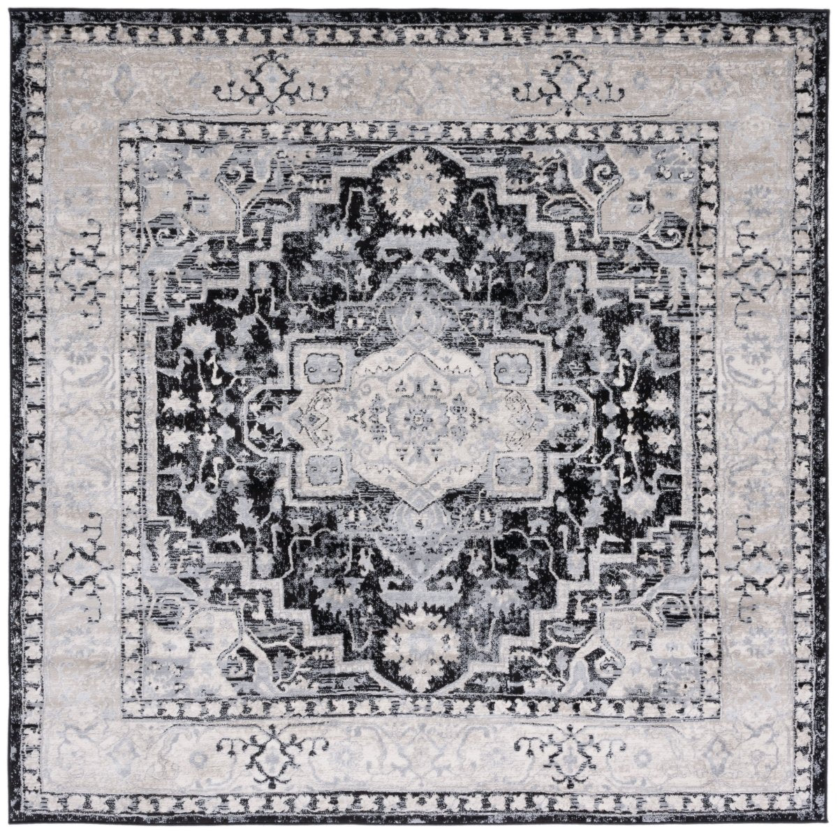 Safavieh Brentwood Bnt851Z Black/Grey Rug.