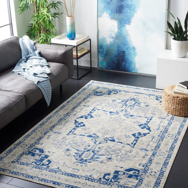 Safavieh Brentwood Bnt852C Beige/Blue Rug.