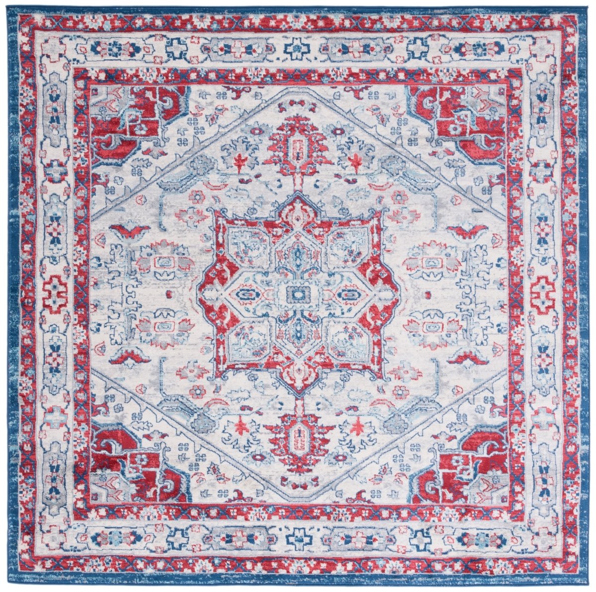 Safavieh Brentwood Bnt852E Ivory/Red Rug.