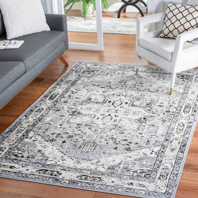 Safavieh Brentwood Bnt852G Grey/Black Rug.