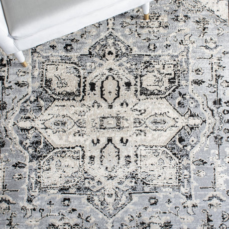 Safavieh Brentwood Bnt852G Grey/Black Rug.
