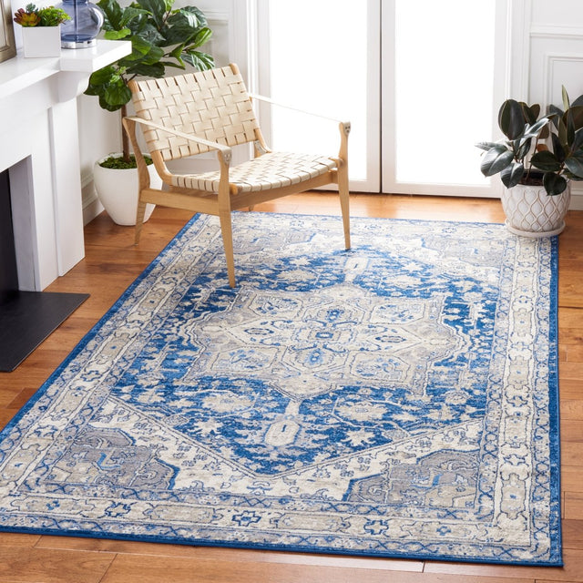 Safavieh Brentwood Bnt852N Navy/Grey Rug.