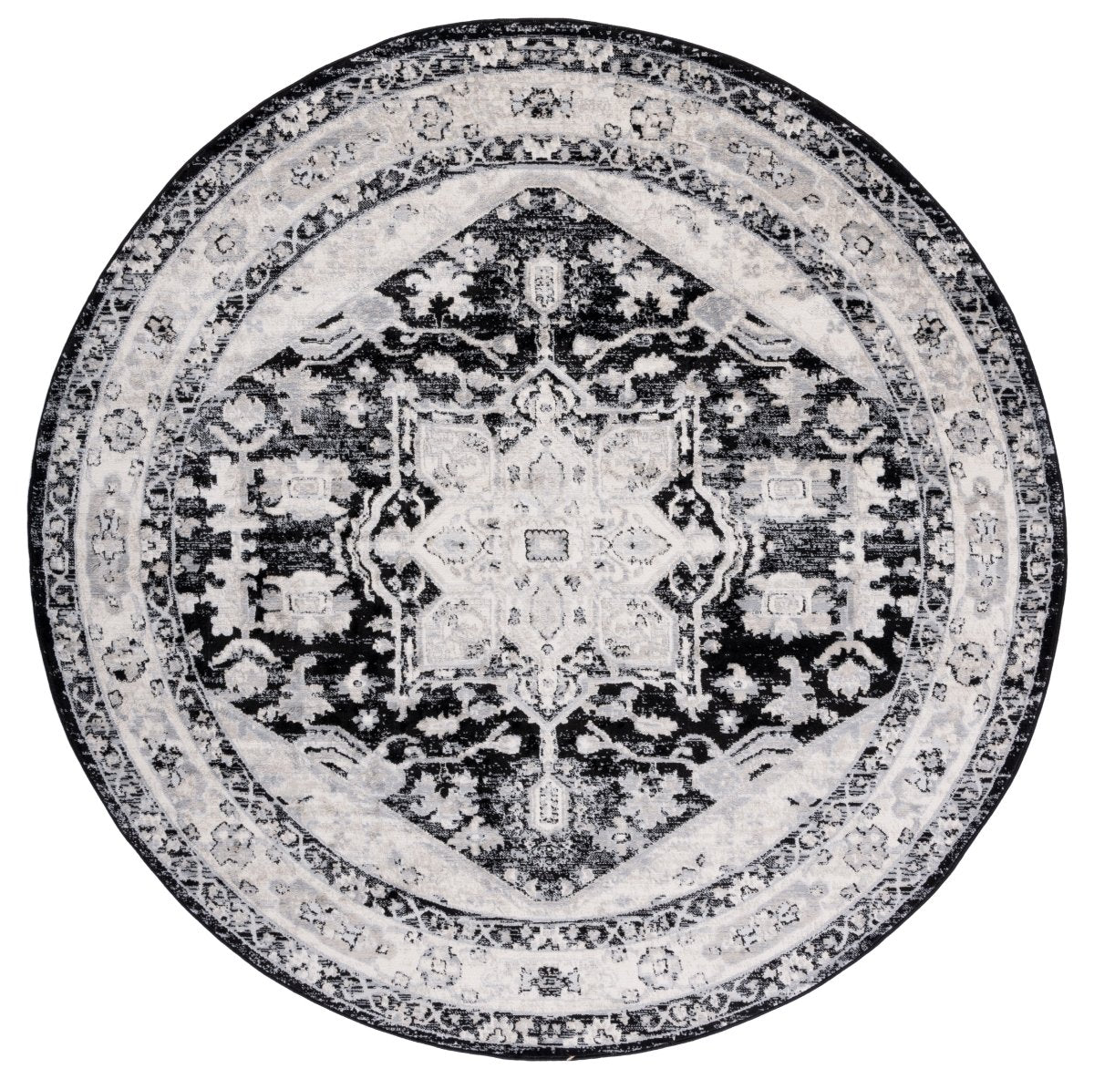 Safavieh Brentwood Bnt852Z Black/Ivory Rug.