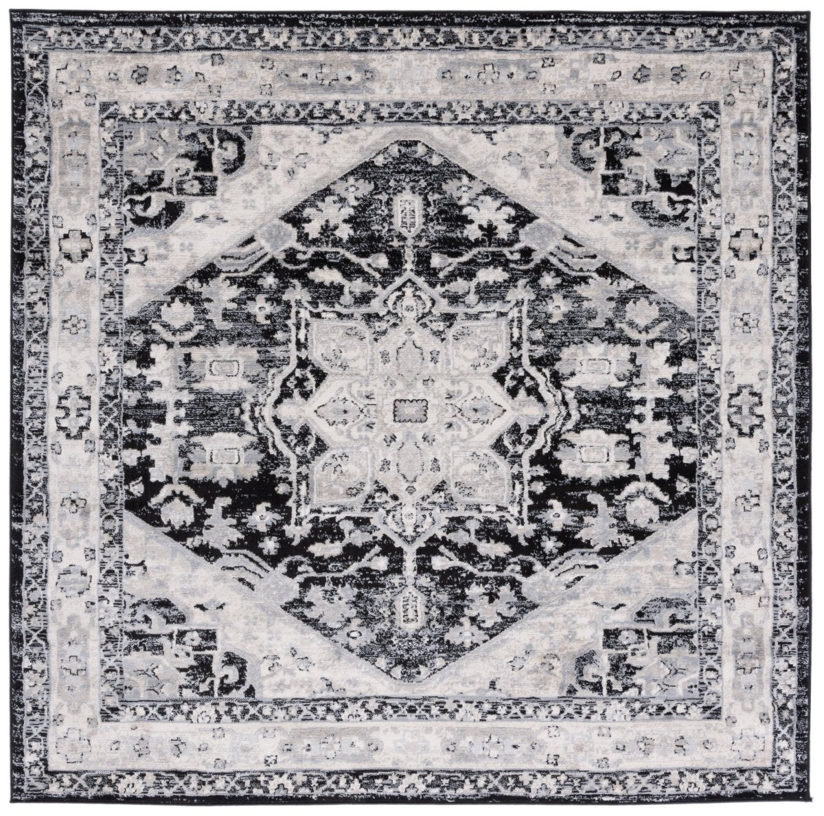 Safavieh Brentwood Bnt852Z Black/Ivory Rug.