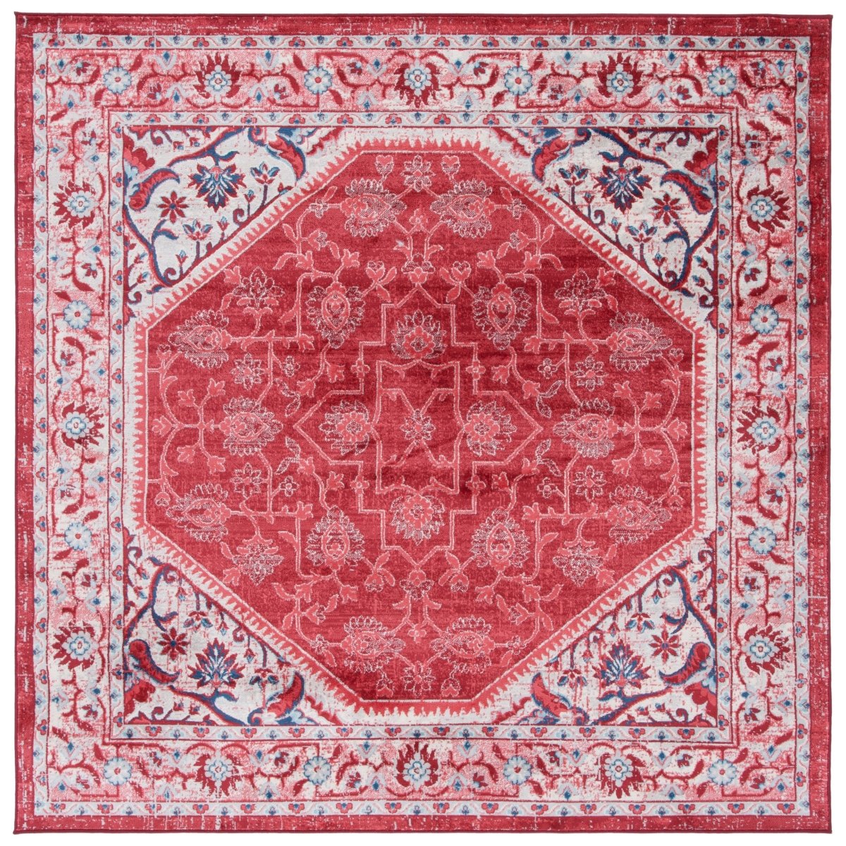 Safavieh Brentwood Bnt853N Blue/Red Rug.