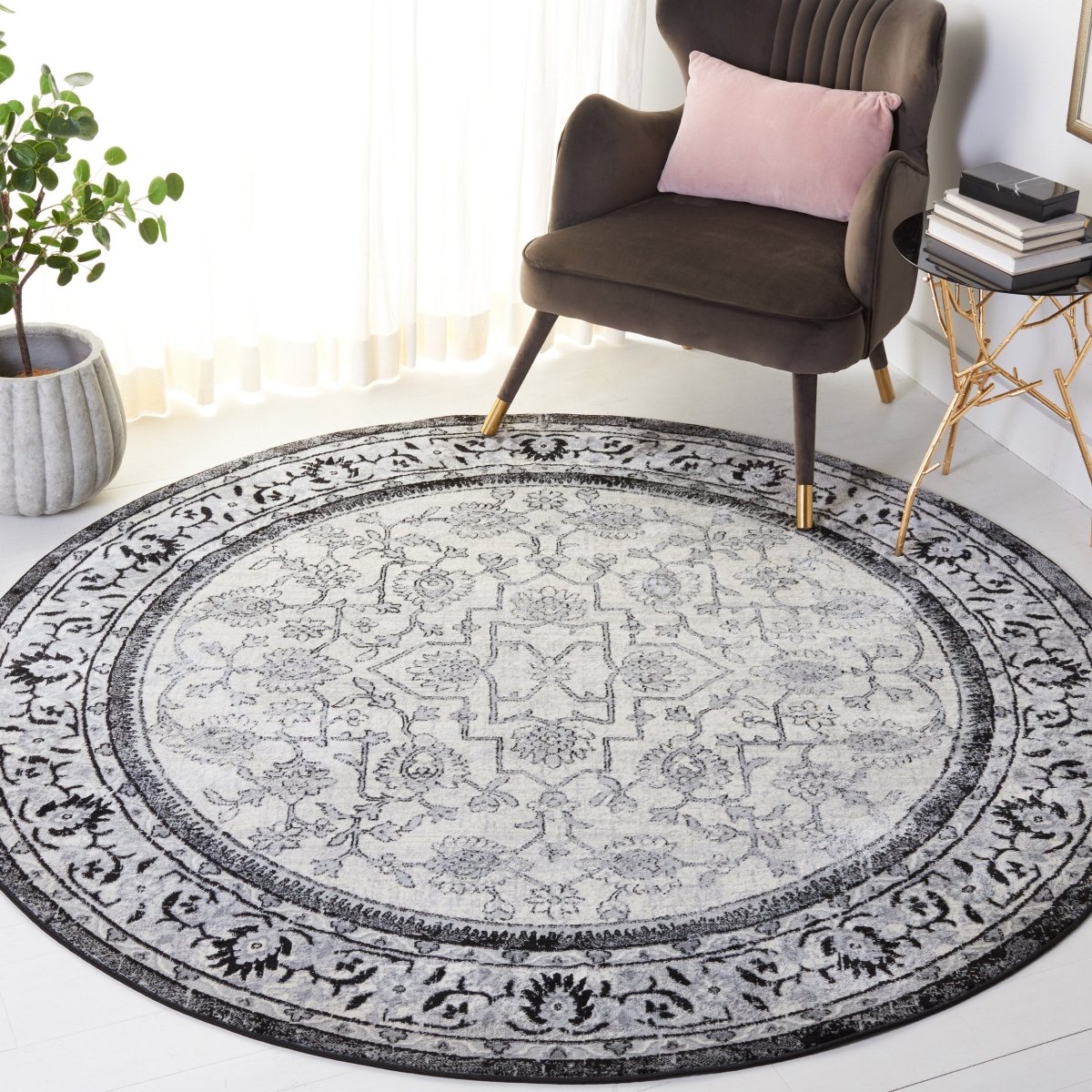 Safavieh Brentwood Bnt853Z Black/Ivory Rug.