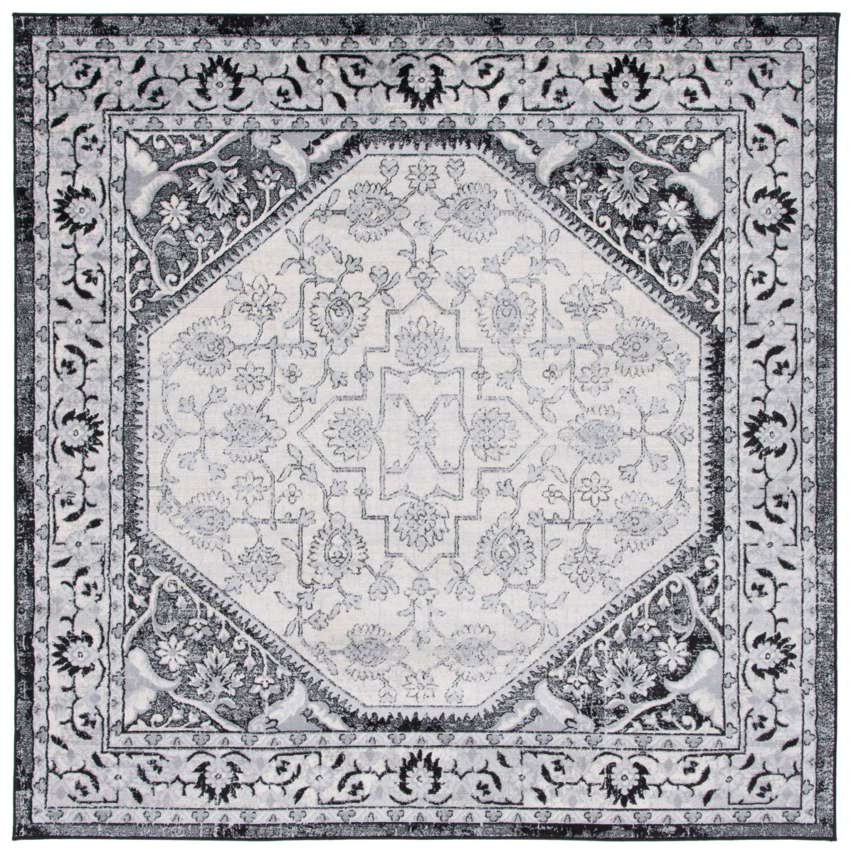 Safavieh Brentwood Bnt853Z Black/Ivory Rug.