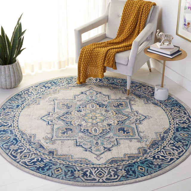Safavieh Brentwood Bnt861K Aqua/Light Grey Rug.