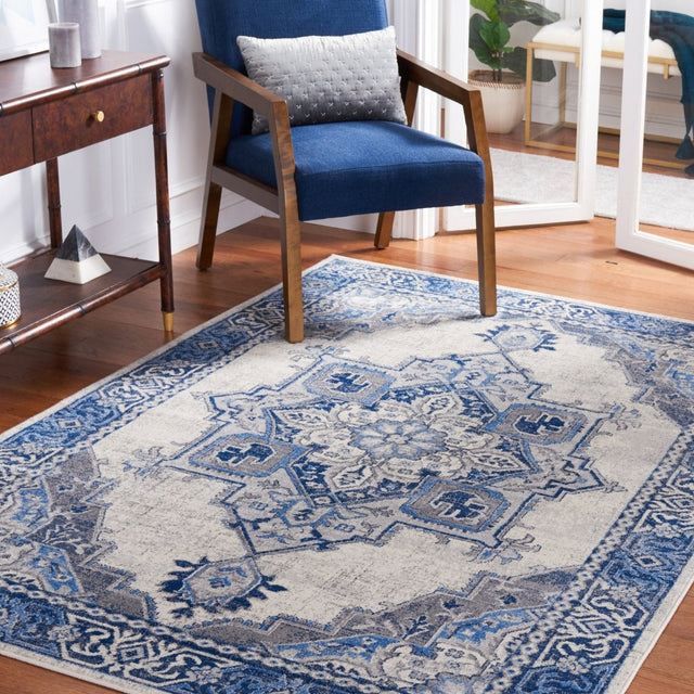 Safavieh Brentwood Bnt861M Blue/Light Grey Rug.