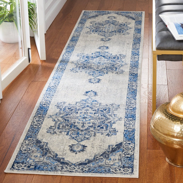 Safavieh Brentwood Bnt861M Blue/Light Grey Rug.