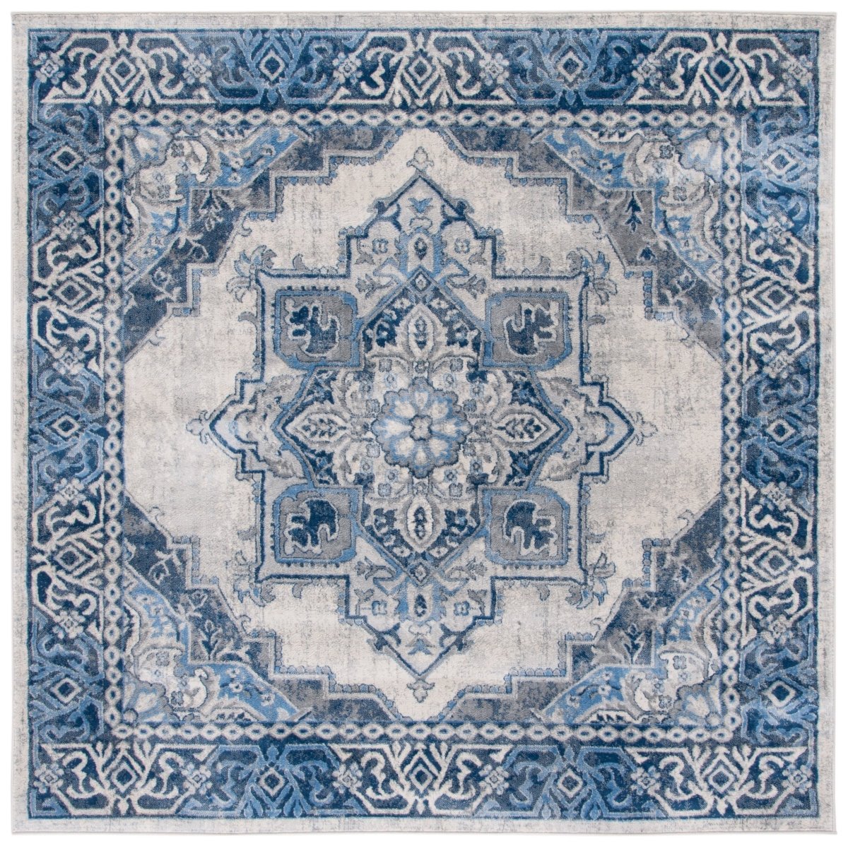 Safavieh Brentwood Bnt861M Blue/Light Grey Rug.