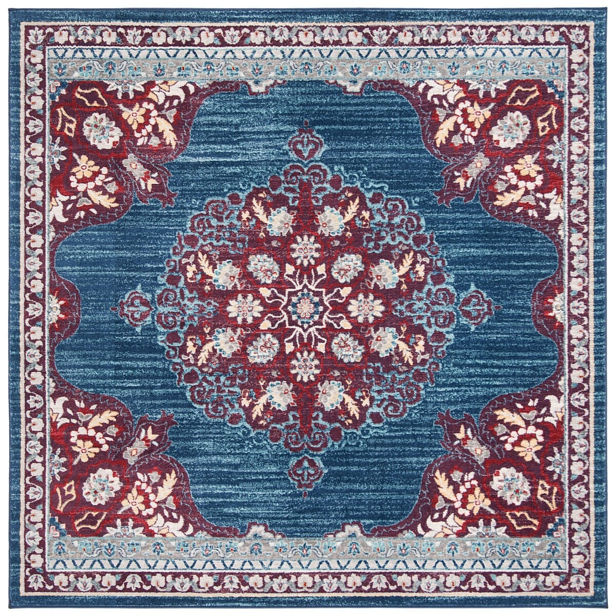 Safavieh Brentwood Bnt867P Navy/Burgundy Rug.