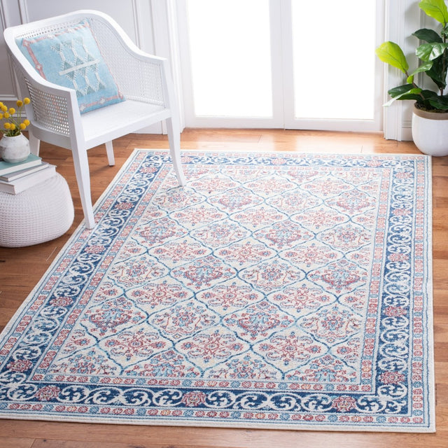 Safavieh Brentwood Bnt870B Beige/Navy Rugs.