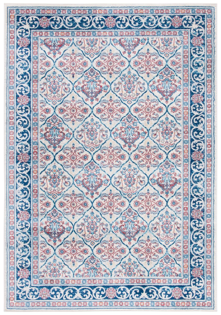 Safavieh Brentwood Bnt870B Beige/Navy Rugs.