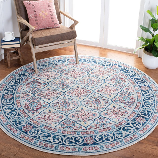 Safavieh Brentwood Bnt870B Beige/Navy Rugs.