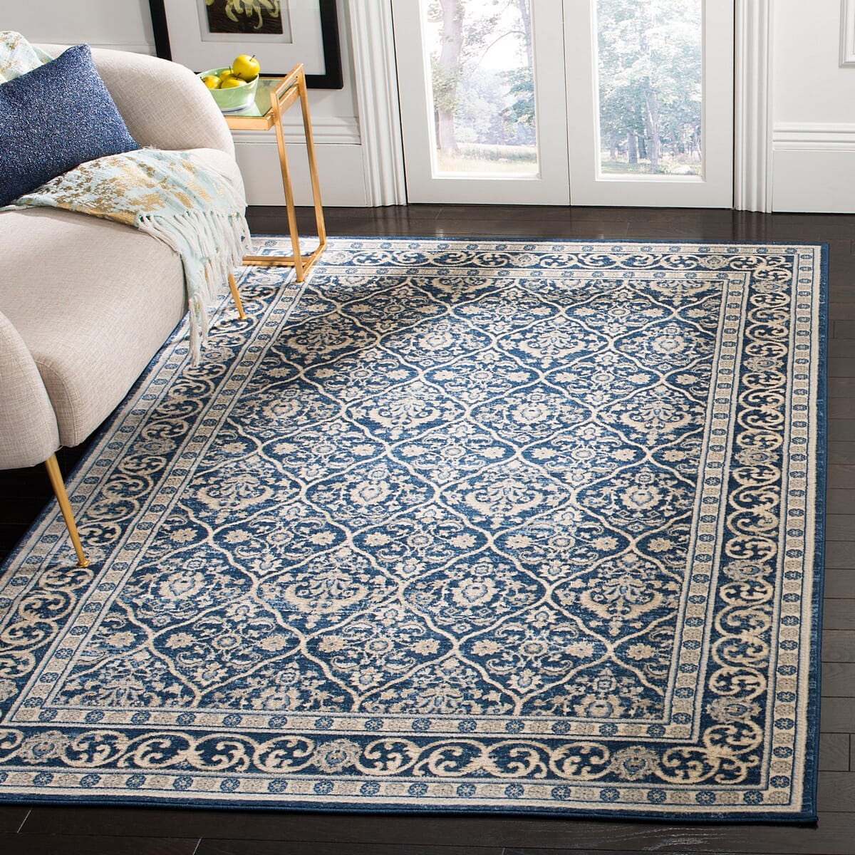 Safavieh Brentwood Bnt870M Navy/Light Grey Rug.