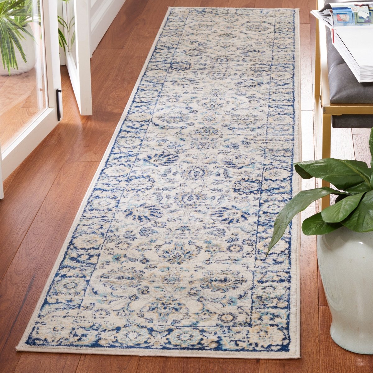Safavieh Brentwood Bnt874M Blue/Light Grey Rug.