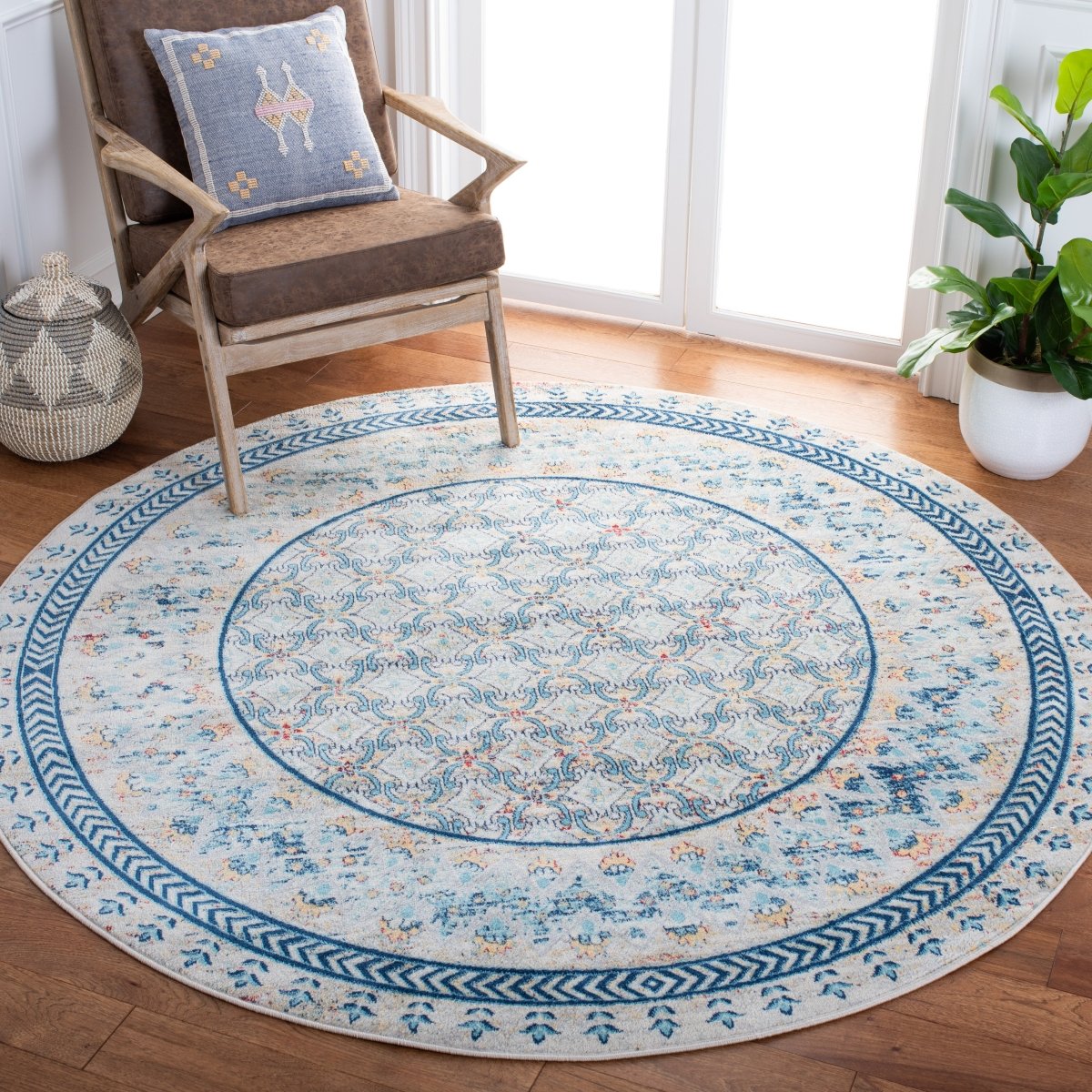 Safavieh Brentwood Bnt899M Blue/Yellow Rugs.
