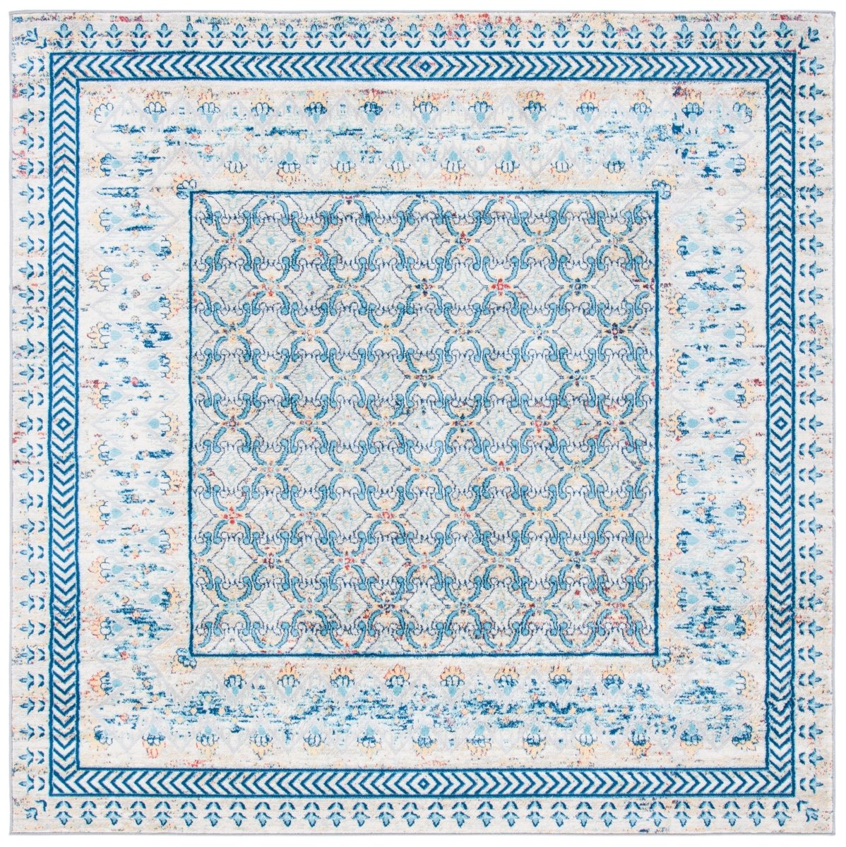 Safavieh Brentwood Bnt899M Blue/Yellow Rugs.