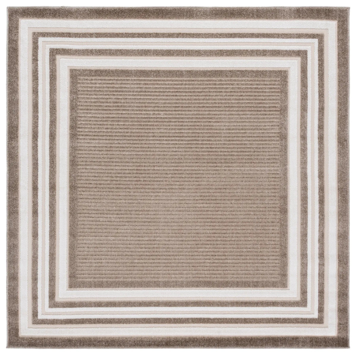 Safavieh Cabana 6'-7" x 6'-7" Rug in Dark Beig / Ivory