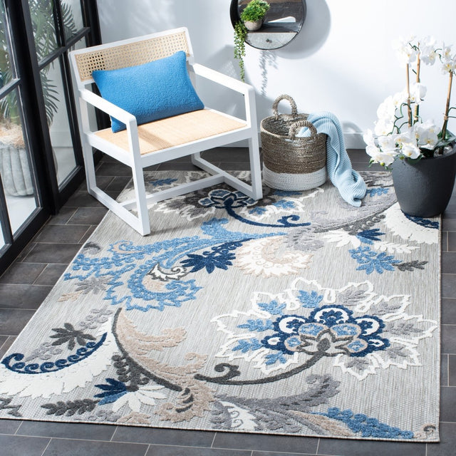 Safavieh Cabana Cbn305F Grey/Blue Rugs.
