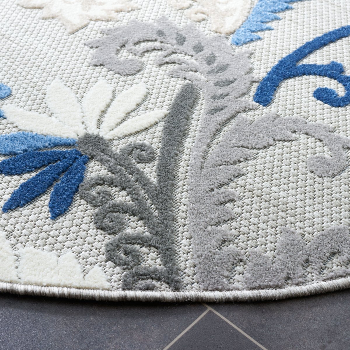 Safavieh Cabana Cbn305F Grey/Blue Rugs.