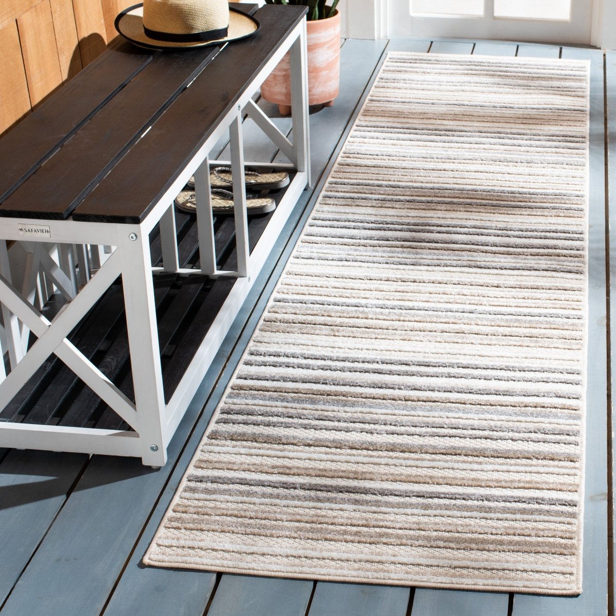 Safavieh Cabana Cbn323B Ivory/Grey Rugs.