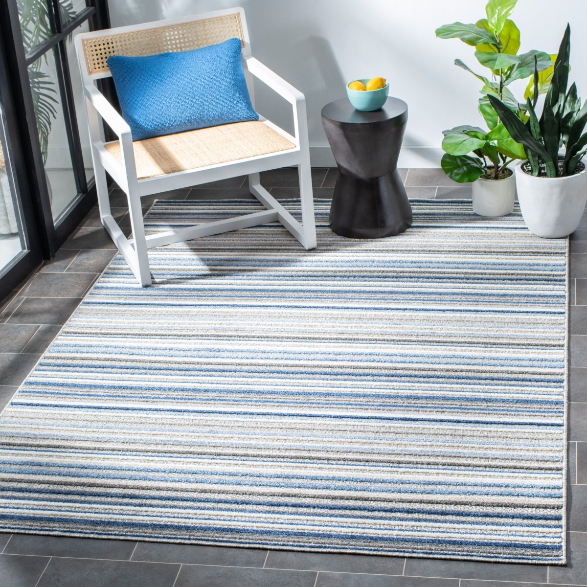 Safavieh Cabana Cbn323F Grey/Blue Rug.