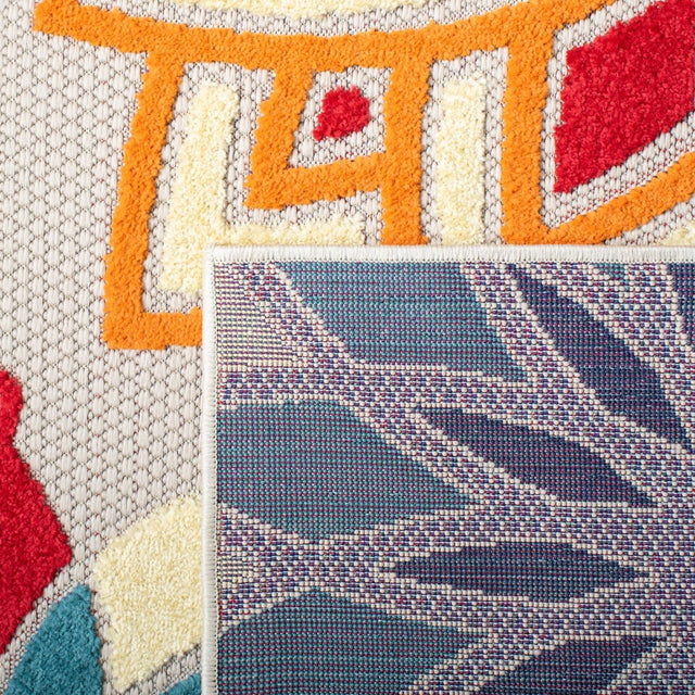 Safavieh Cabana Cbn328A Ivory/Orange Rug.