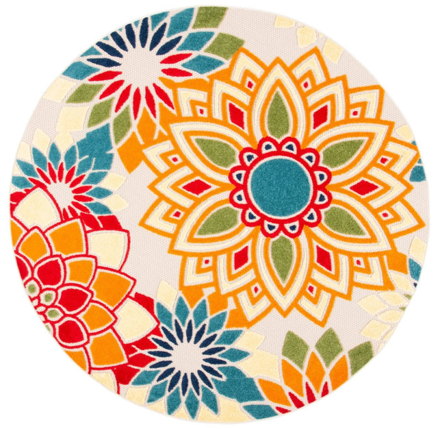 Safavieh Cabana Cbn328A Ivory/Orange Rug.