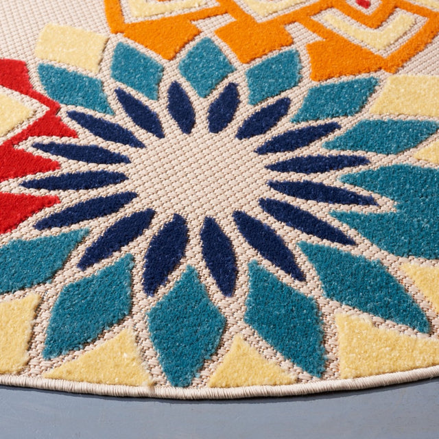 Safavieh Cabana Cbn328A Ivory/Orange Rug.