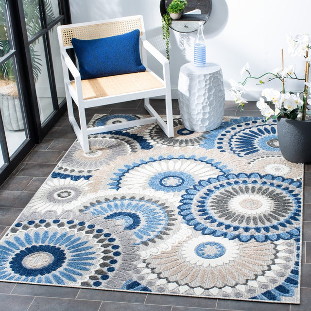 Safavieh Cabana Cbn382G Grey/Blue Rug.