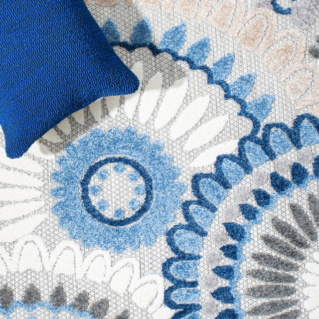 Safavieh Cabana Cbn382G Grey/Blue Rug.