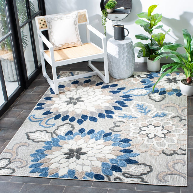 Safavieh Cabana Cbn391F Grey/Blue Rug.
