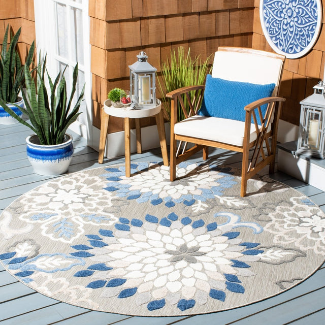 Safavieh Cabana Cbn391F Grey/Blue Rug.