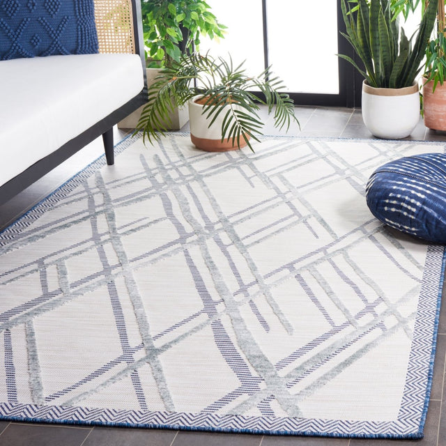 Safavieh Cabana Cbn416N Ivory/Navy Rug.