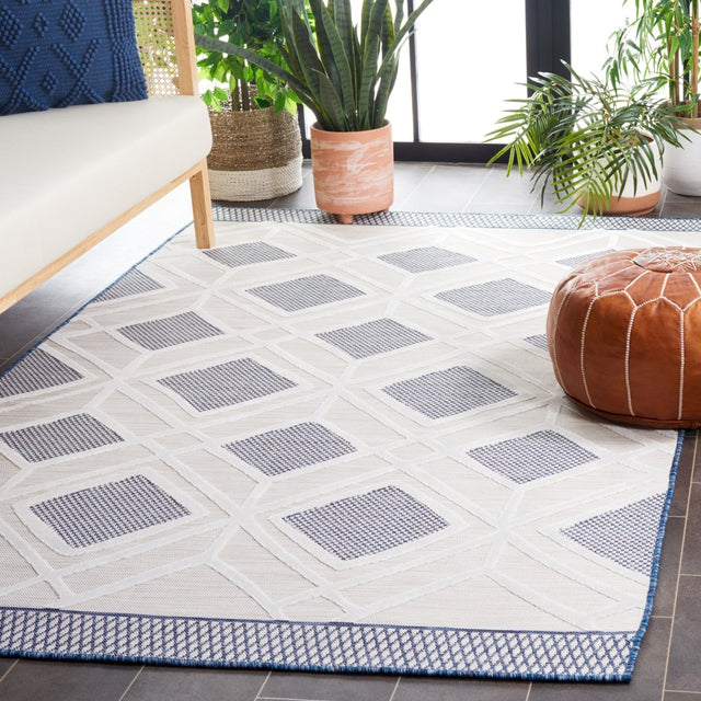 Safavieh Cabana Cbn420N Ivory/Navy Rug.