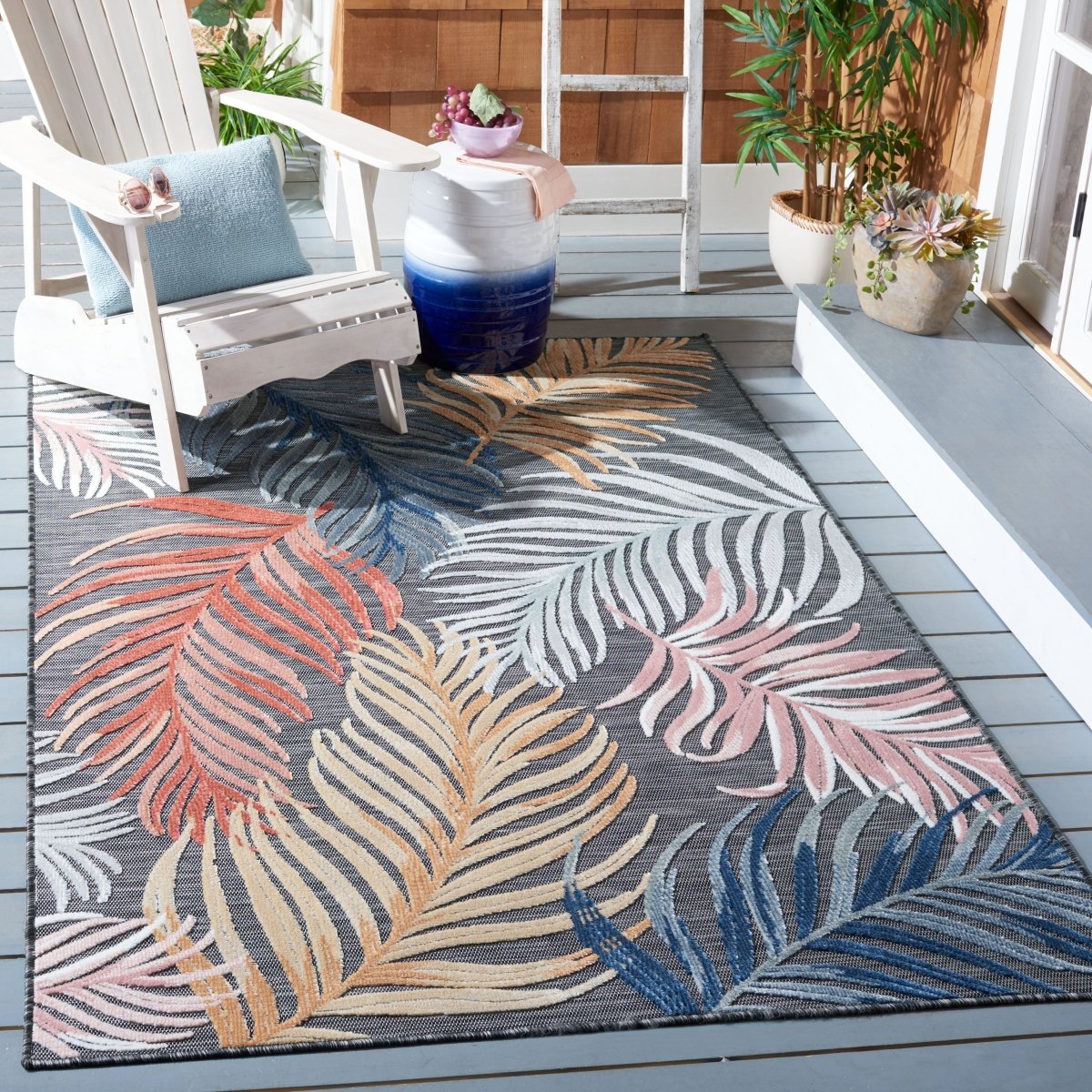 Safavieh Cabana Cbn445H Black/Rust Rug.