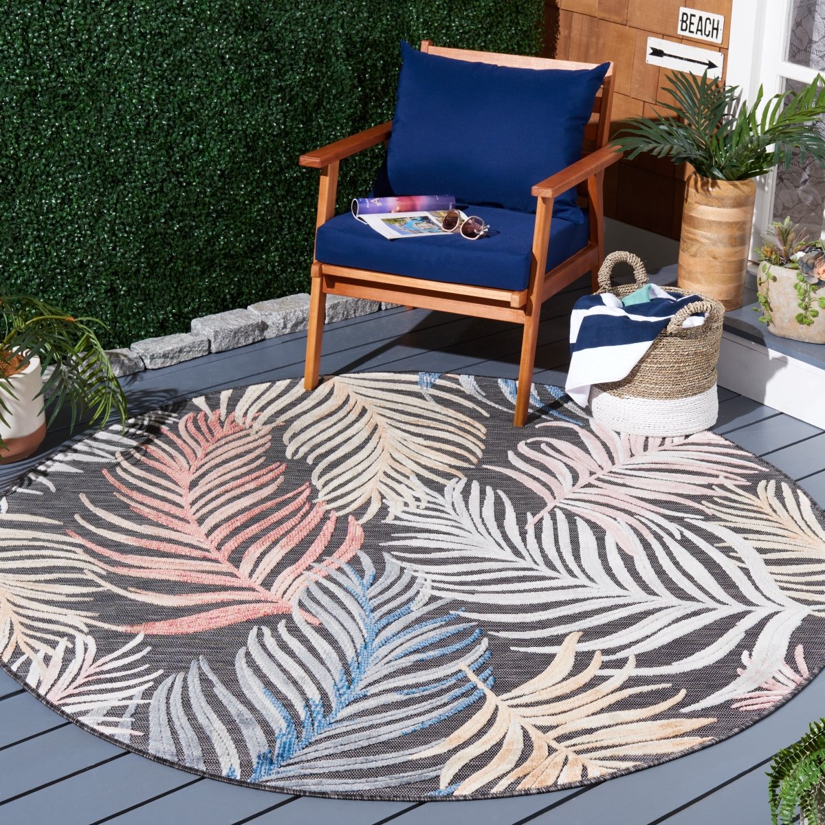 Safavieh Cabana Cbn445H Black/Rust Rug.