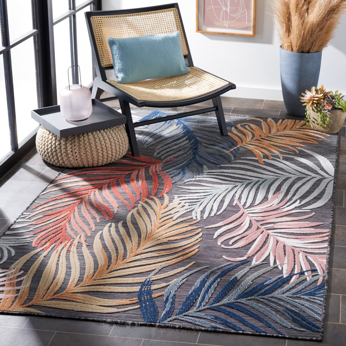 Safavieh Cabana Cbn445H Black/Rust Rug.