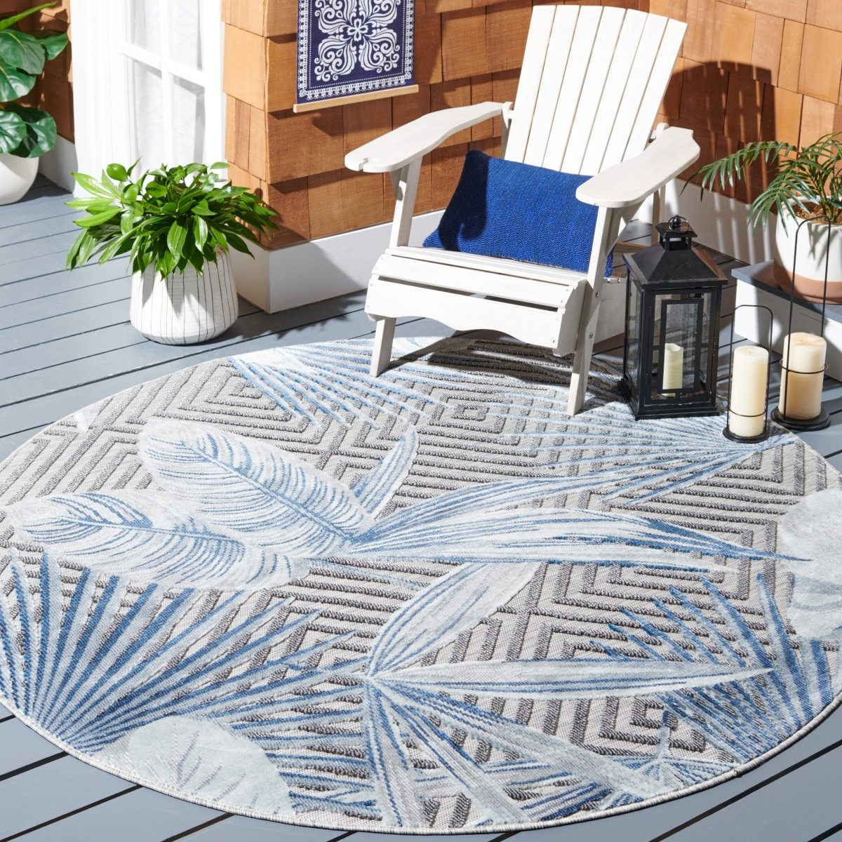 Safavieh Cabana Cbn447N Ivory/Navy Rug.